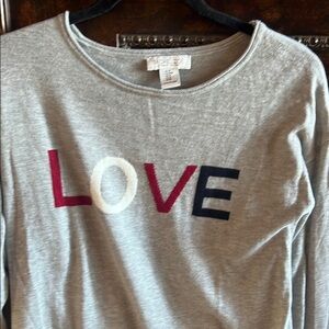 Rachel Zoe Gray Sweater with Love Design